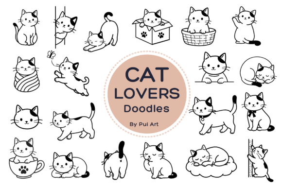 Download Cat Lovers Doodle - Love Collection