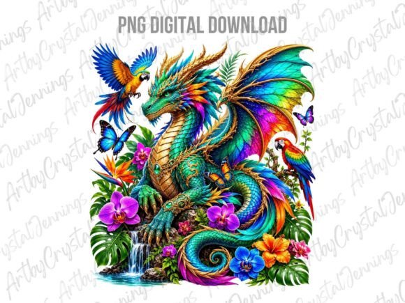Download Vibrant Exotic Tropical Dragon PNG - Exotic Collection