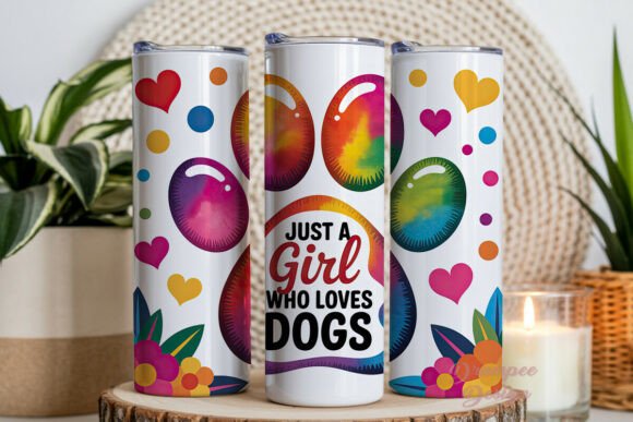 Download Girl Loves Dogs Paw Print Design - Love Collection